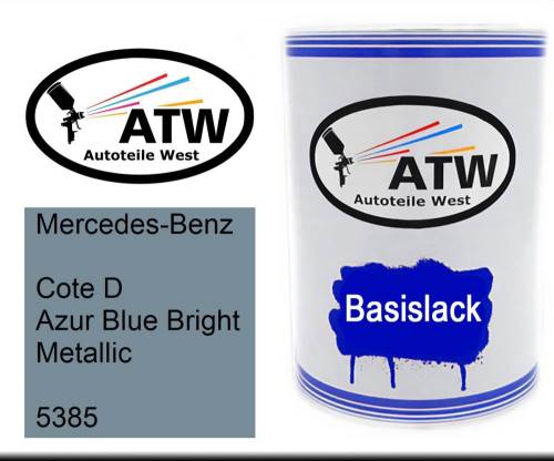 Mercedes-Benz, Cote D Azur Blue Bright Metallic, 5385: 500ml Lackdose, von ATW Autoteile West.